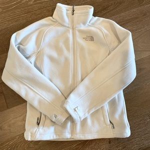 White North Face fleece zip up/jacket/coat